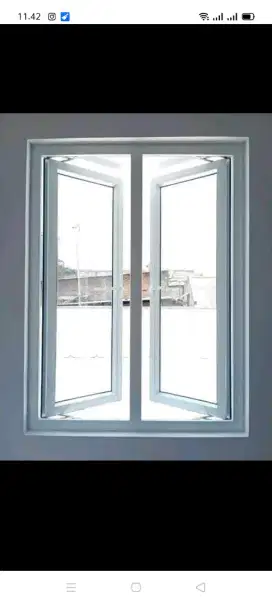 Jual kusen pintu satu dan pintu Dua dari bahan aluminium dan kayu