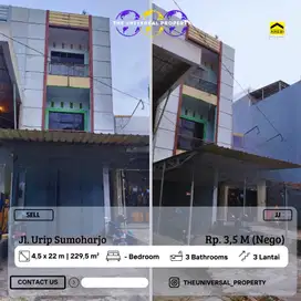 Dijual Ruko Poros Urip Sumoharjo 3LT Strategis Dalam Kota Nego JJ