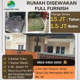 Rumah Full Furnish disewakan bisa bulanan