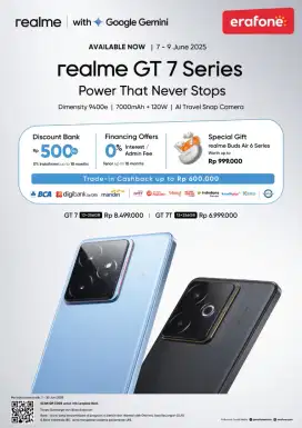 Realme GT7 bisa kredit tanpa DP