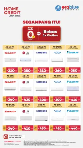 CICILAN AC TANPA DP DAN BUNGA 0%