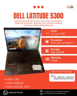 DELL LATITUDE 5300 | LAPTOP BEKAS i5 GEN 8 | MURAH & BERKUALITAS