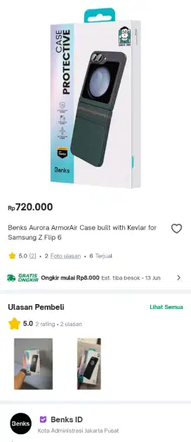 Case protective Samsung Z Flip 6 Kevlar