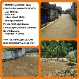 Tanah murah strategis 100m2 dekat stasiun Bojonggede -Bogor