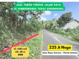 Jual tanah strategis mangku jalan raya pantai Gunung Kidul shm