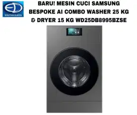 MESIN CUCI SAMSUNG BESPOKE AI COMBO WASHER 25 KG & DRYER 15 KG 
WD25DB