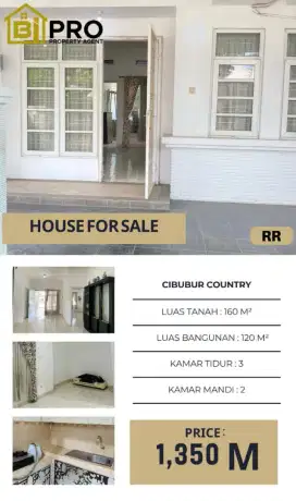 DIJUAL RUMAH CIBUBUR COUNTRY SIAP HUNI BOULEVARD MASIH NEGO !