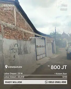 Dijual Rumah beserta Kolam Ikan Aktif Area Kembaran