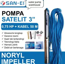 Pompa satelit San'ei 3 inc 0.75 hp + kabel 50 M