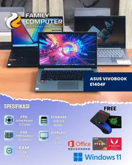ASUS VIVOBOOK GO 14 E1404F|AMD RYZEN 3-7329U|8GB|SSD 512GB|BACKLITE|OK