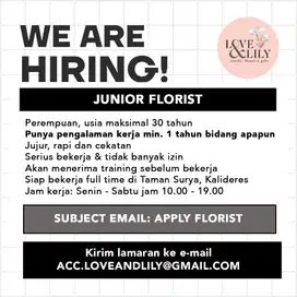 LOWONGAN FLORIST PERANGKAI BUNGA PACKING ADMIN ONLINE SHOP OLSHOP