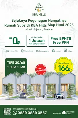 Arjasari Hills. Rumah Subsidi T. 30/60. Banjaran