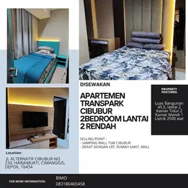 Disewakan Apartemen Transpark Cibubur 2Bedroom lantai 2 rendah