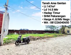 Jual Tanah di Perum Cluster Area Gentan, Siap Bangun, Hadap Timur
