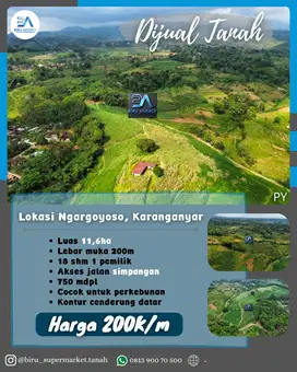 TANAH NGARGOYOSO 11.6 HEKTAR
