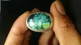 Natural turqoise/pirus ring perak hand made tuan,silahkan dipinangnya