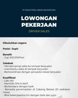 Lowongan kerja driver