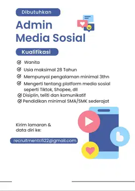 Lowongan pekerjaan admin media sosial