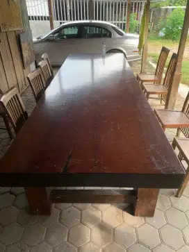 Meja Antik dari Papan Utuh Kayu Merbau – 380 x 130 x 13 cm