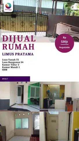 Dijual rumah di perumahan limus Pratama regency