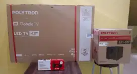 Led Tv 43 inc Polytron Geogle  Tv Android Digital  +Subwoofer +Sounbar