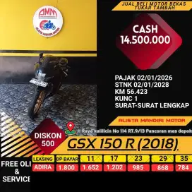 SUZUKI GSX 150 R TH  2018 PAJAK ON BISA CASH / KREDIT