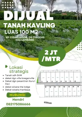 Tanah dijual Cibodas maribaya Lembang