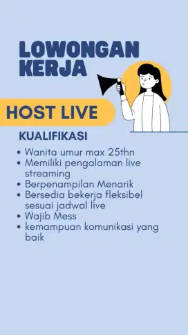 Lowongan Host live tiktok