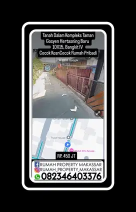 Tanah Dalam Kompleks Taman Gosyen 10X15, Bangkit IV  Cocok Kos Cocok
