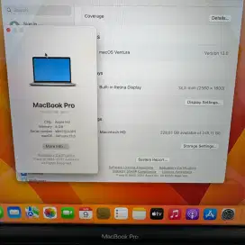 Macbook Pro M2 layar 13 inch Ram 8 Ssd 256 Ful set buat desain silver