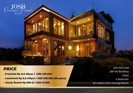 VILLA DEKAT PANTAI CEMAGI dengan VIEW SAWAH DAN OCEAN
