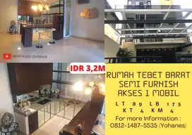 Rumah Tebet Barat Dalam Semi Furnis 3 Lantai Siap Huni