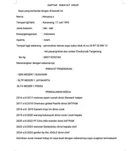 Saya mencari pekerjaan sebagai chef de party