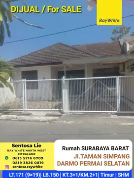 MURAH Rumah Taman Simpang Darmo Permai Selatan ROW Jalan 3 Mobil - SHM