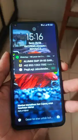 Xiomi Redmi Note 9 Ram 6/128 Tinggal Pakai