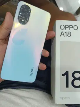 Oppo A18 4+4/128 mlus resmi terawat lngkp TT masuk (Net aja)