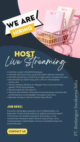 Lowongan untuk Host Live Streaming