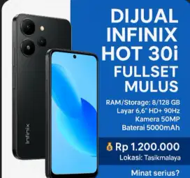 Infinix hot 30i 8/126 ( 8 + 8 )