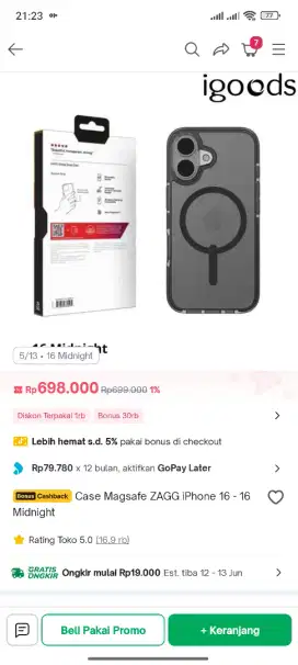 Case Magsafe ZAGG Iphone 16 Midnight