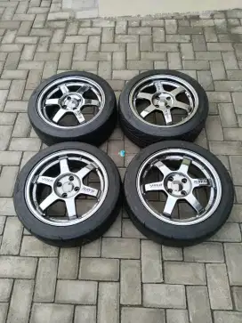 Velg te37 flow R16 black crome