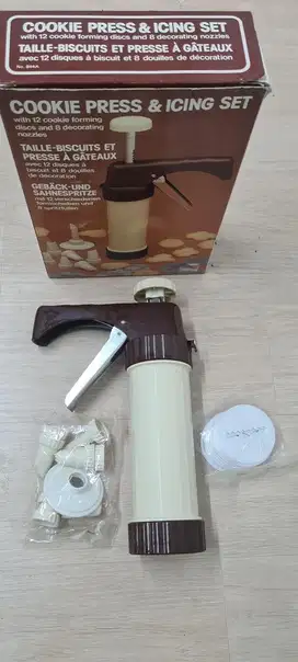 Cookie press & iching set, cetakan kue premium merk luar, vintage