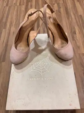 Charlotte Olympia Suede Slingback Dolly Pumps Nude size 36