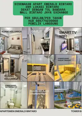 DISEWAKAN PERTAHUN APARTEMEN EMERALD BINTARO