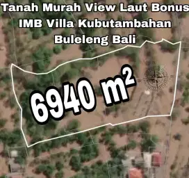 Tanah Murah View Laut Bonus IMB Villa Kubutambahan Buleleng Bali
