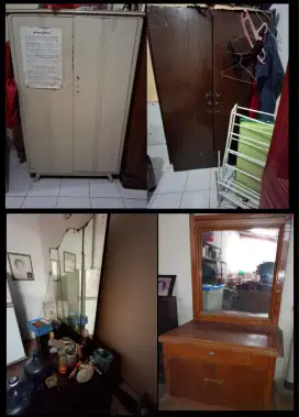 JuaL Borongan 4 Barang, Meja rias & Lemari baju Kayu Jati AsLi