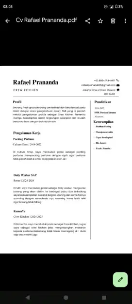 info loker pengelaman di kitchen
