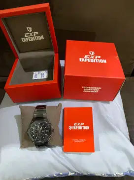 Jam tangan Expedition Chronograph Men Quartz Band Black Blue 44.6mm