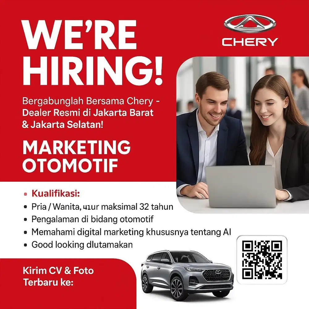 Dibutuhkan Marketing mobil Chery