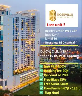 Last Unit, Apartment Roseville BSD, The Best View Unit