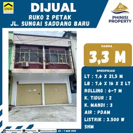 DIJUAL RUKO MURAH 2 PETAK DI JALAN SUNGAI SADDANG BARU